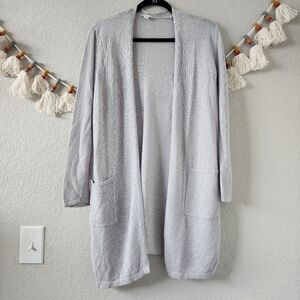 J. Jill Light Gray Open Front Cardigan